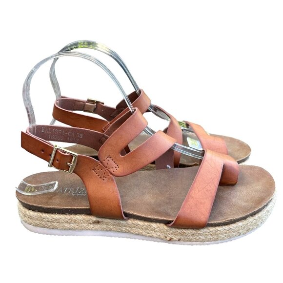 Anthropologie x Patrizia Spring Step LEATHER Kalissa Platform Sandals  Brown 38 - Picture 2 of 6